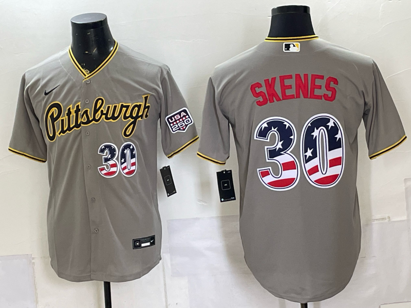 Men Pittsburgh Pirates #30 Skenes grey MLB Nike 0715002->pittsburgh pirates->MLB Jersey
